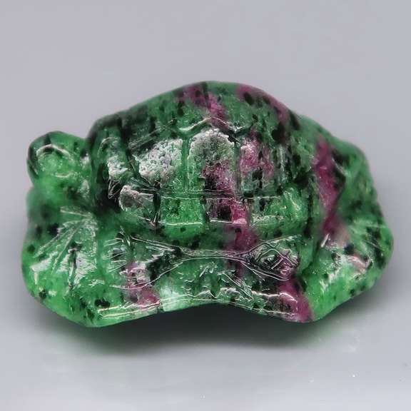 Adorable! 66.35ct Ruby in Zoisite turtle carving
