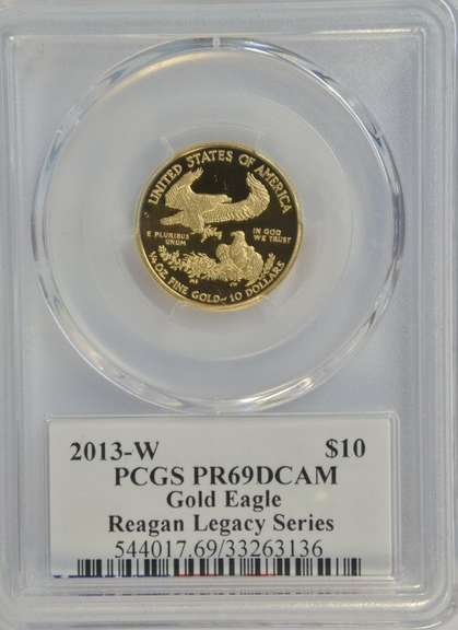 Fabulous 2013-W $10 Gold Eagle. PCGS PR69DCAM Reagan Signed