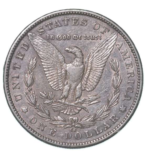 1890-CC Morgan Silver Dollar Tail Bar Top 100