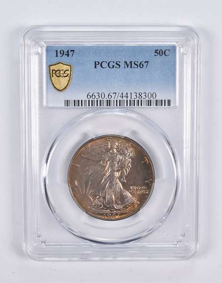 MS67 1947 Walking Liberty Half Dollar PCGS
