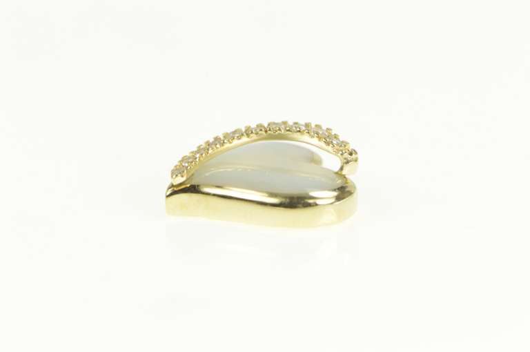 14K Yellow Gold Na Hoku Diamond Mother of Pearl Heart Pendant