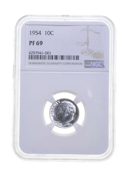 PF69 1954 Roosevelt Dime - Graded NGC