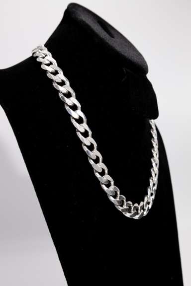 Italian Sterling Silver 12.75mm Curb Chain 20 Inch