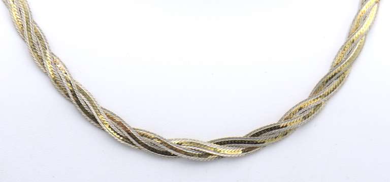 Vintage Italian 925 Sterling Silver Twisted Necklace