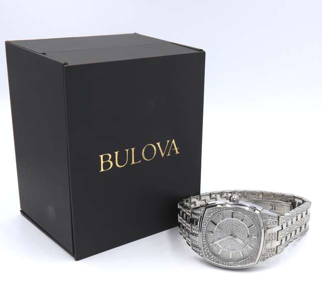 Bulova Phantom I Crystal Pave Quartz 40mm Watch