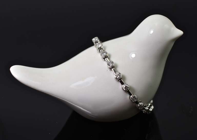 Gorgeous 14K White Gold 4 Ct. Diamond Bracelet