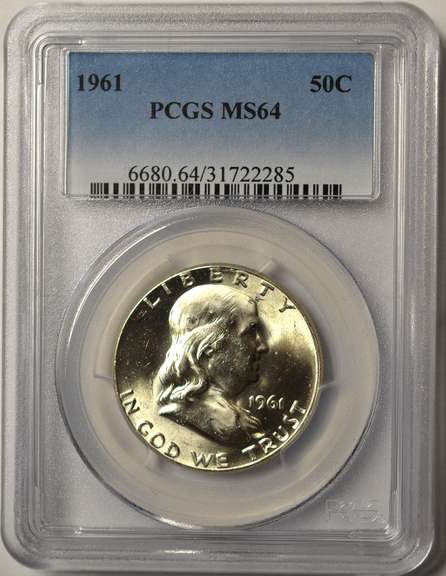 1961 Franklin Half Dollar PCGS MS64
