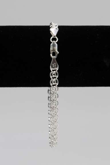 .925 Italian Sterling Silver 5.5mm Love Chain Bracelet 8 Inches
