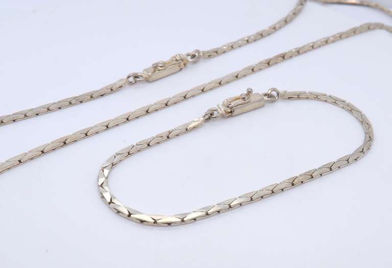 Set of 925 Sterling Silver Italian Necklace and Bracelet