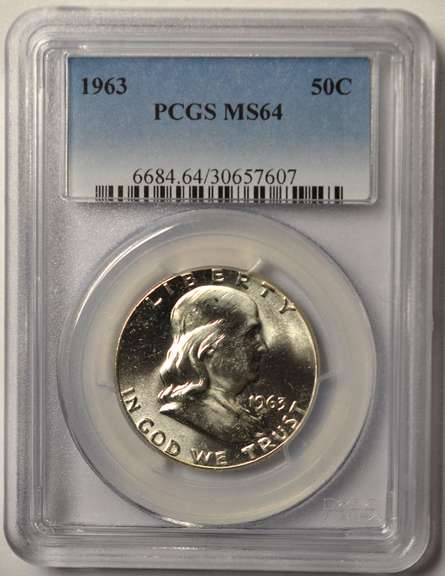 1963 Franklin Half Dollar PCGS MS64