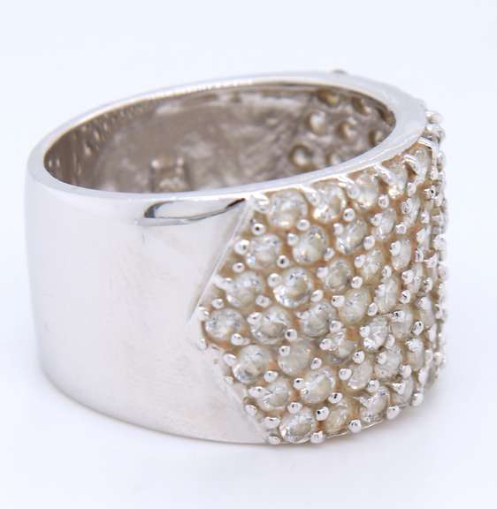 925 Sterling Silver Cubic Zirconia Wide Band