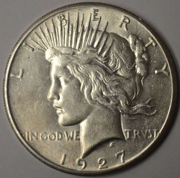 1927 Peace Silver Dollar Better Date, AU.