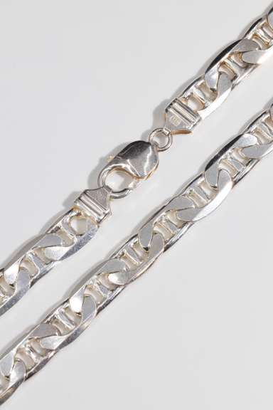 .925 Sterling Silver 9.25mm Flat Marina 24 Inches