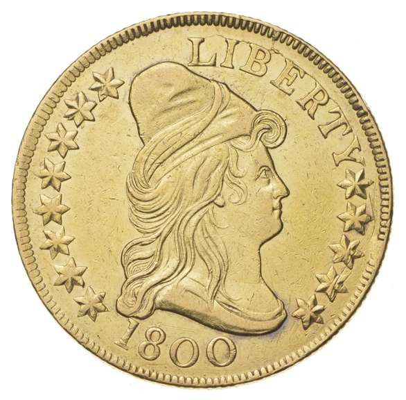 1800 $10 Liberty Cap Gold Eagle - Cleaned - Scratches