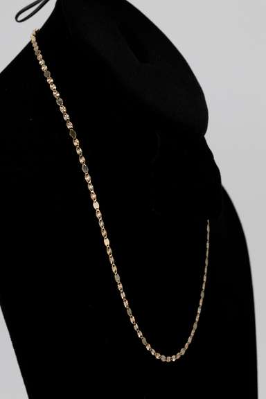 10k Gold 3mm Diamond Cut Mirror Chain Necklace 18 Inches