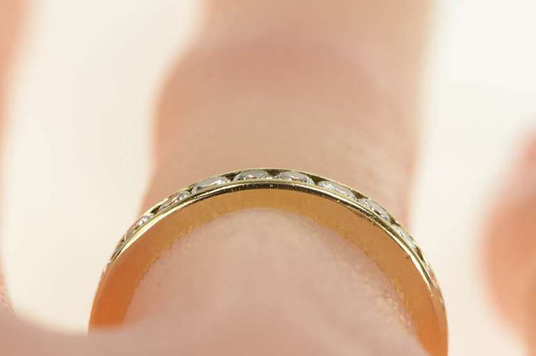 14K Yellow Gold 1.00 Ctw Diamond Eternity Anniversary Band Ring