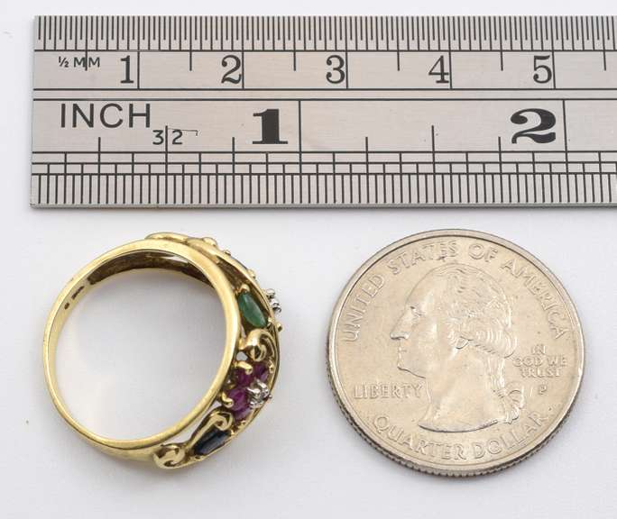 Floral Design Multi-Stone Ring