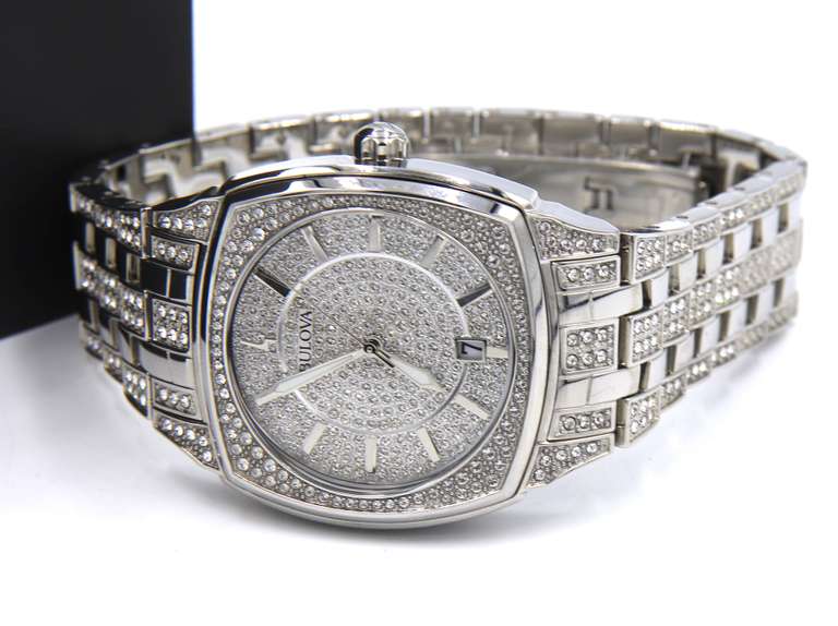 Bulova Phantom I Crystal Pave Quartz 40mm Watch
