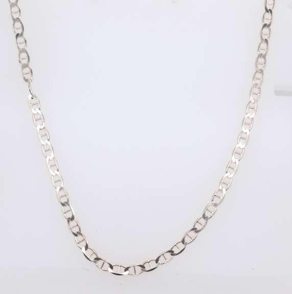 Vintage Italian 925 Sterling Silver Flat Link Chain