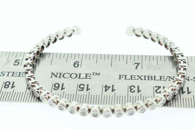 18KT WHITE GOLD DIAMOND CUFF BANGLE BRACELET BY KWIAT