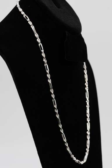 .925 Italian Sterling Silver 4mm FigaRope Chain 24 Inches