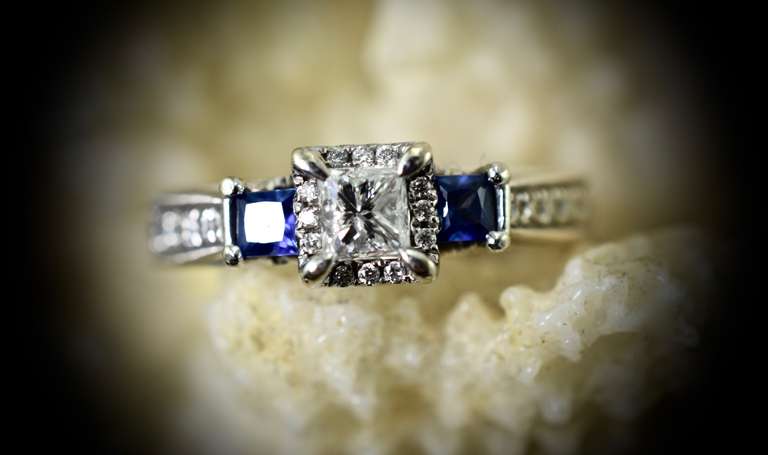 High-Fashion 14K Sapphire and Diamond Ring