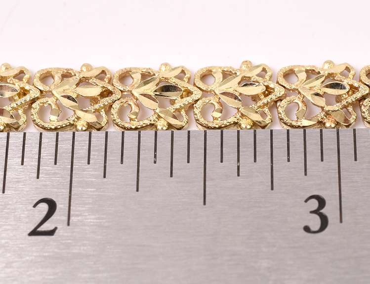 Ornate Fancy Link Braceelet in Yellow Gold