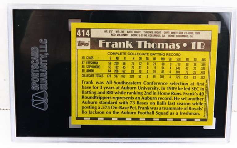 Frank Thomas #1 Draft Pick Baseball Card, 8NM-MT