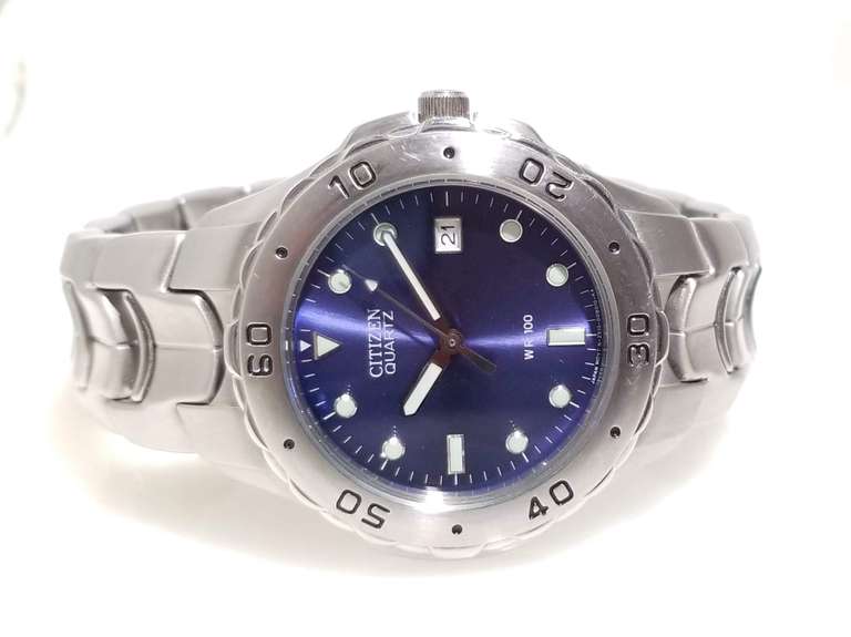 CITIZEN 3 hand and date 40mm men’s watch blue dial 100M water resistance