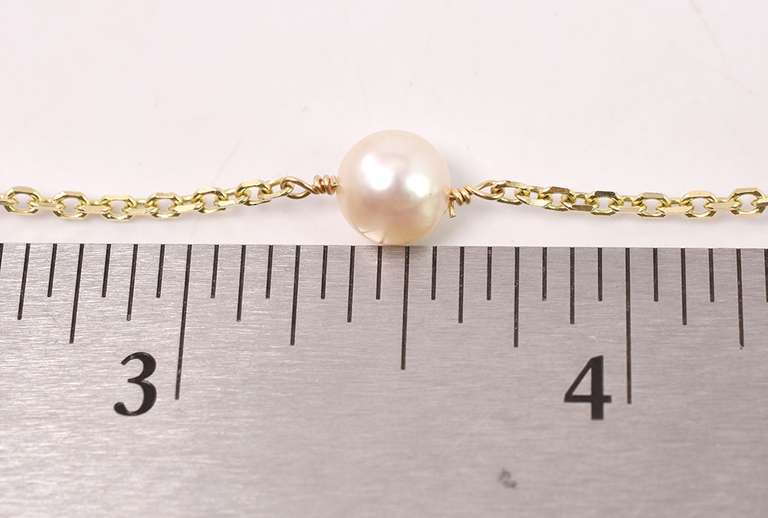 Lovely Pearl By The Yard Necklace in 14K Yellow Gold