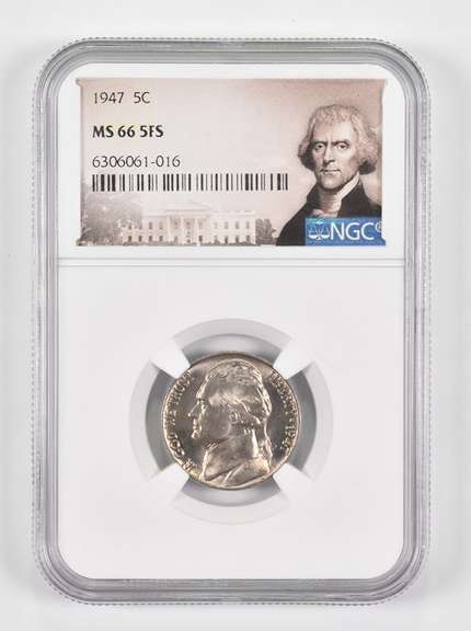 MS66 5FS 1947 Jefferson Nickel - Graded NGC