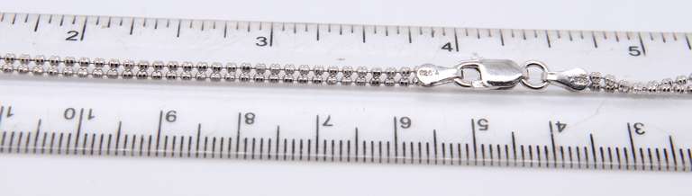 Vintage Italian 925 Sterling Silver Beads Double Chain Necklace