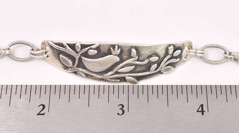 ID Style Bird Motif Sterling Silver Bracelet