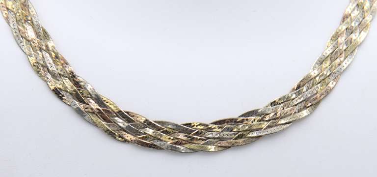 Vintage Italian 925 Sterling Silver Braided Necklace