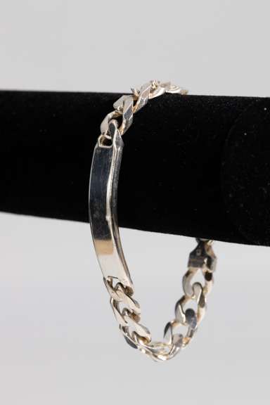 Italian .925 Sterling Silver 11mm Curb Link ID Bracelet 8 Inches