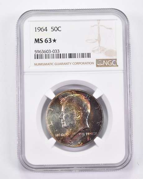 MS63* 1964 Kennedy Half Dollar - Graded NGC AMAZING Tone