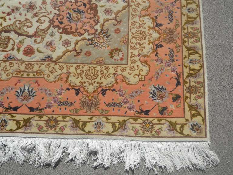 Spectacular Wool/Silk Persian Tabriz 6.8x9.4