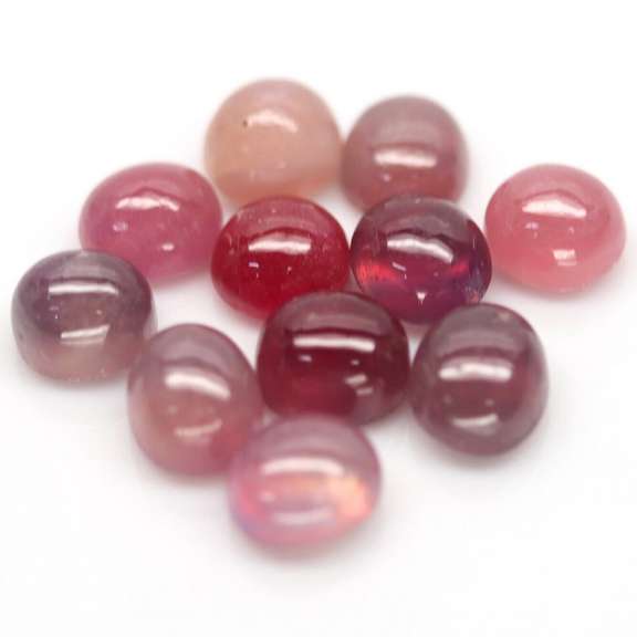 Super rich 97.03ct raspberry red Ruby cabochon set