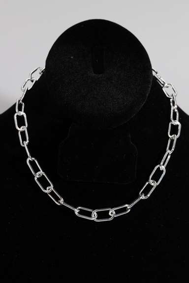 .925 Sterling Silver 9mm Paperclip Chain 16 Inches