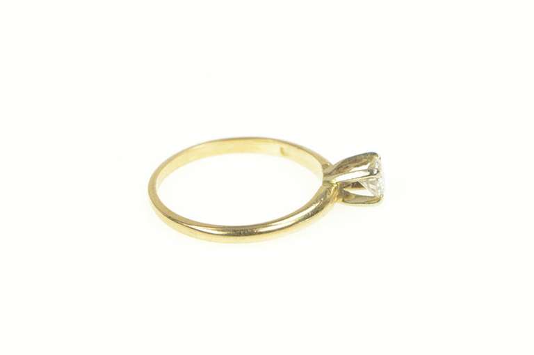 14K Yellow Gold 0.28 Ct Round Diamond Solitaire Engagement Ring