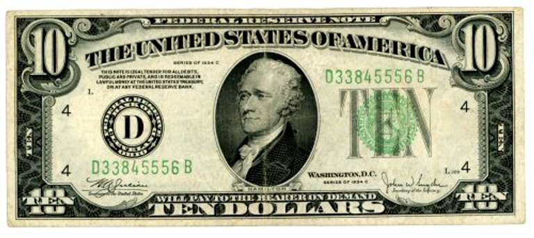 1934-C $10 Federal Reserve Note