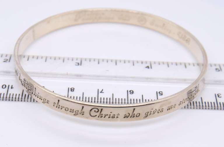 Vintage 925 Sterling Silver Signed Engraved Bangle