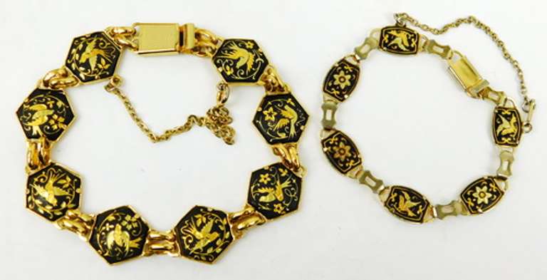 Collection of Vintage Spanish Damascene Jewelry