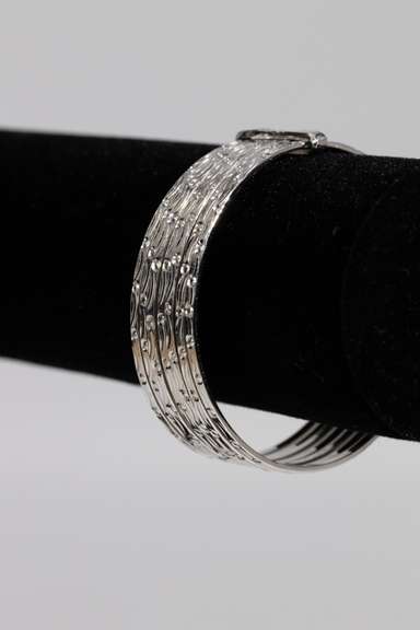.925 Sterling Silver Baby Bangle Seven Day Bracelet 50mm
