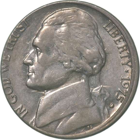 1975-D Jefferson Nickel Off Center Error