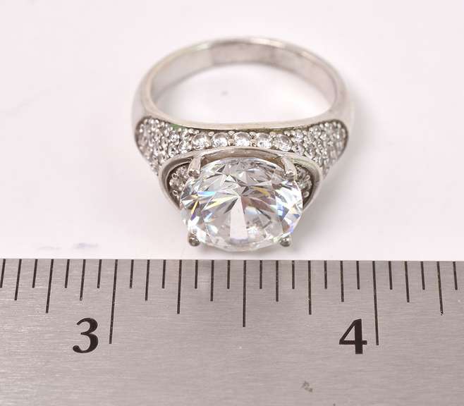 Bold Large CZ Sterling Silver Ring