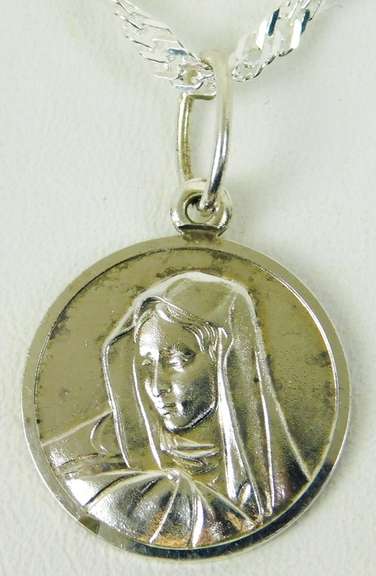 Vintage Sterling Madonna Pendant & Chain