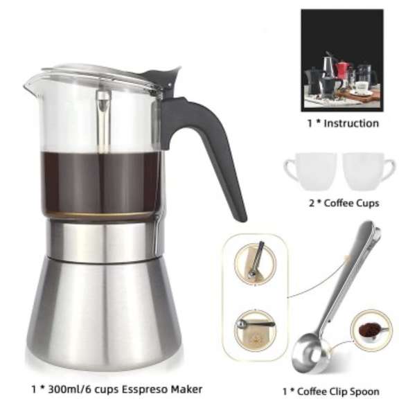 Italian Expresso Maker Moka Pot Stovetop Coffee Maker