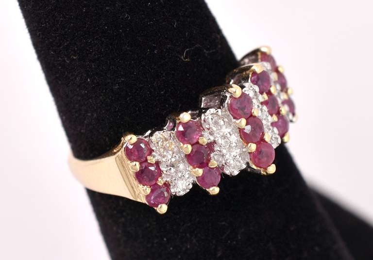 Marvelous Ruby and Diamond Ring in Yellow Gold