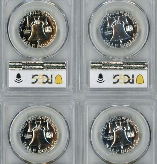 4 Diff Awesome PCGS PR67 Franklin Half Dollars 1960-1963